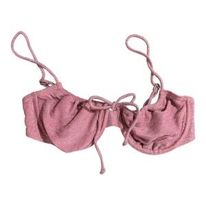 South Beach Pink Metallic Shimmer Underwire Bikini Top Womens US 4 NEW